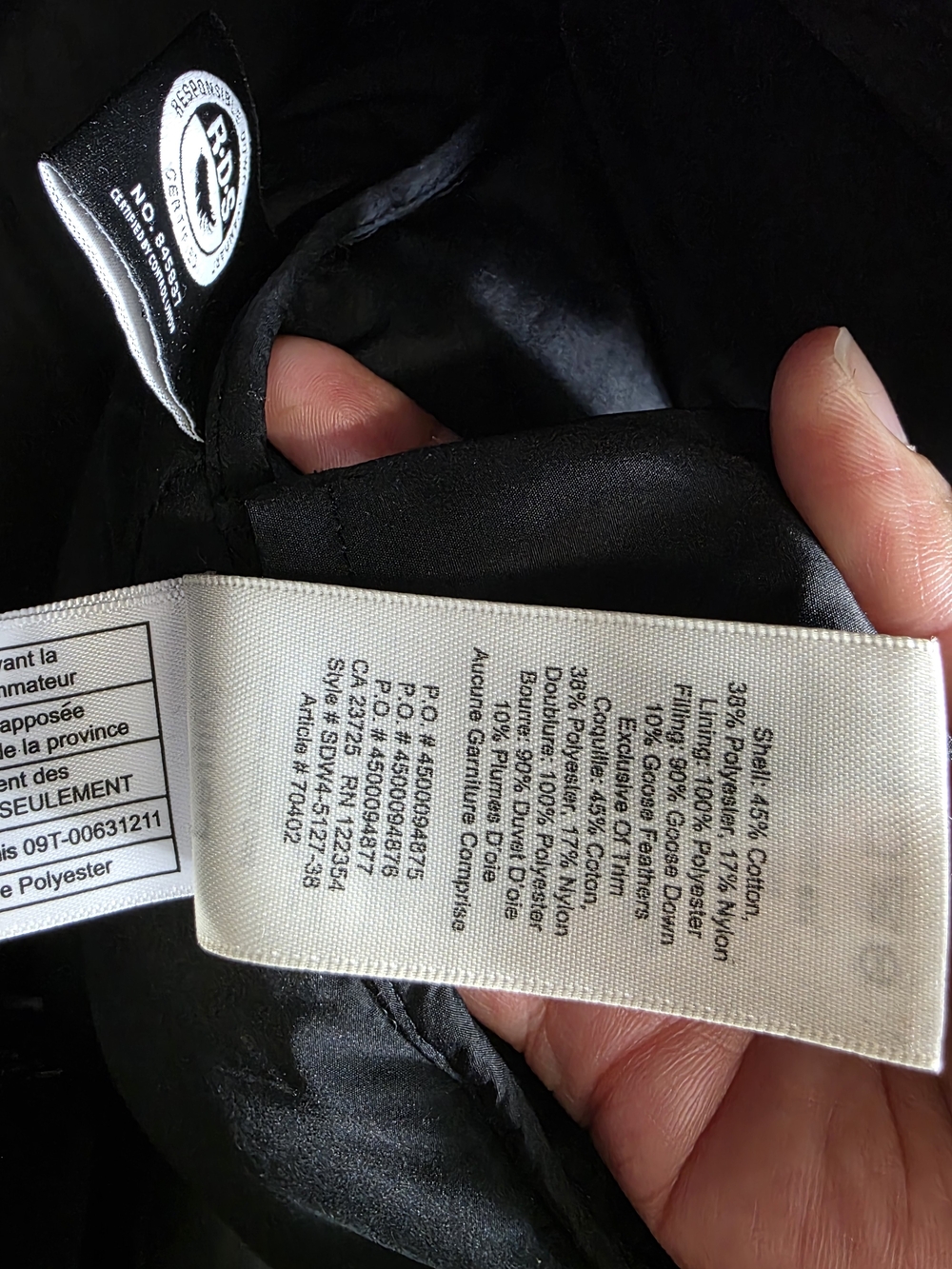 Wilfred Duvet Long Down filled Black Puffer Coat - Picture 12 of 13